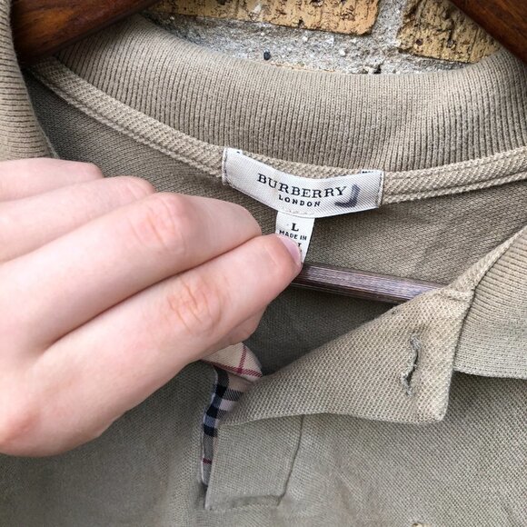 Vintage Burberry London Novacheck Collar Polo Button Up Shirt Large - Picture 5 of 9